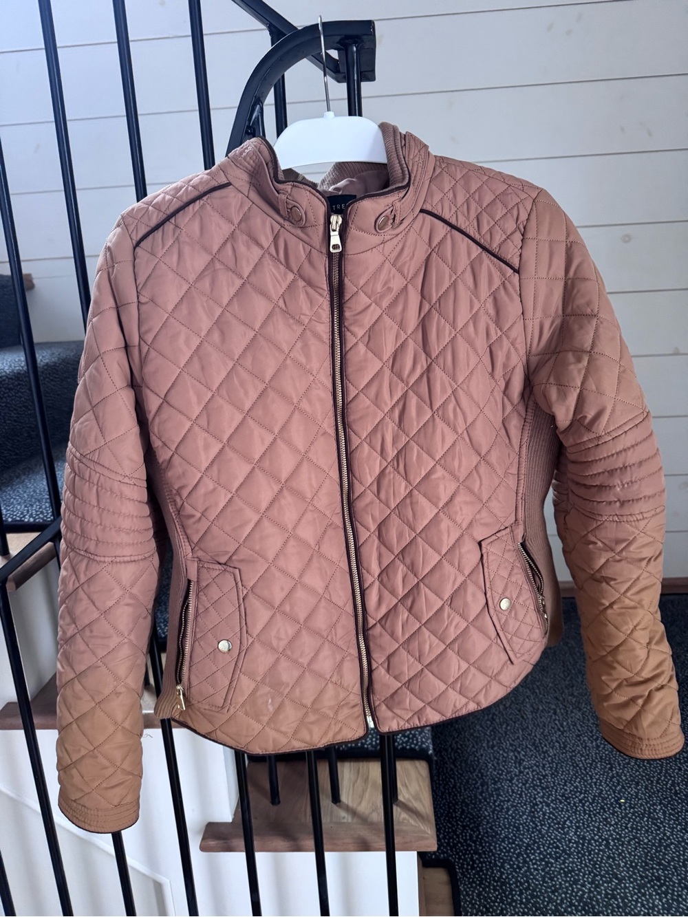 Quilted Women's Jacket in Dusty Rose
